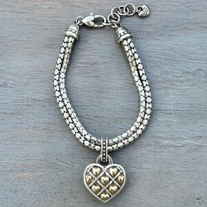 “Brighton”Silver and Gold Heart Bracelet, in excellent condition